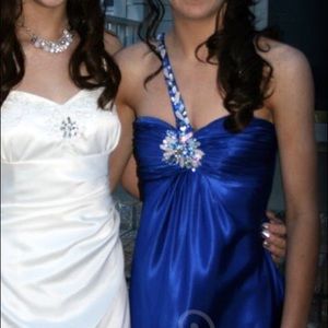 Royal blue one strapped formal dress